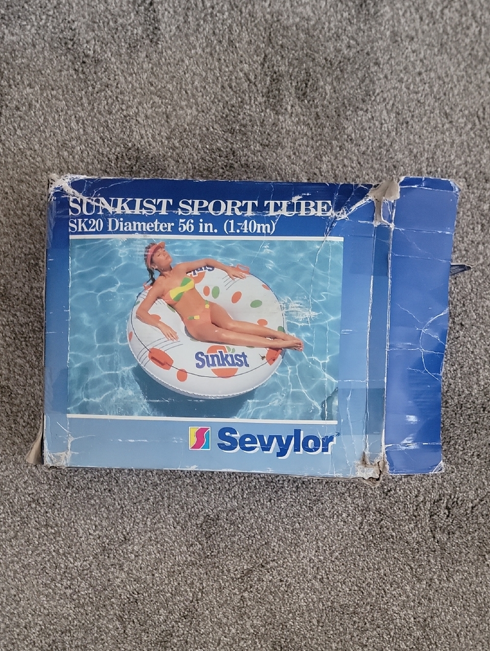 Vintage Sevylor Sunkist Sport Water/snow Tube - White with Orange Soda